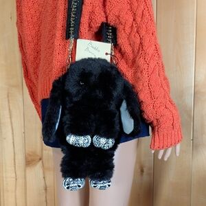 "Baddie" Black Plush Bunny Bag